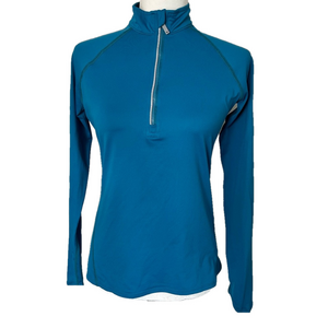 Callaway 1/4 Zip Seams Long Sleeve Vivid Blue Teal Top Women’s S Golfing Top